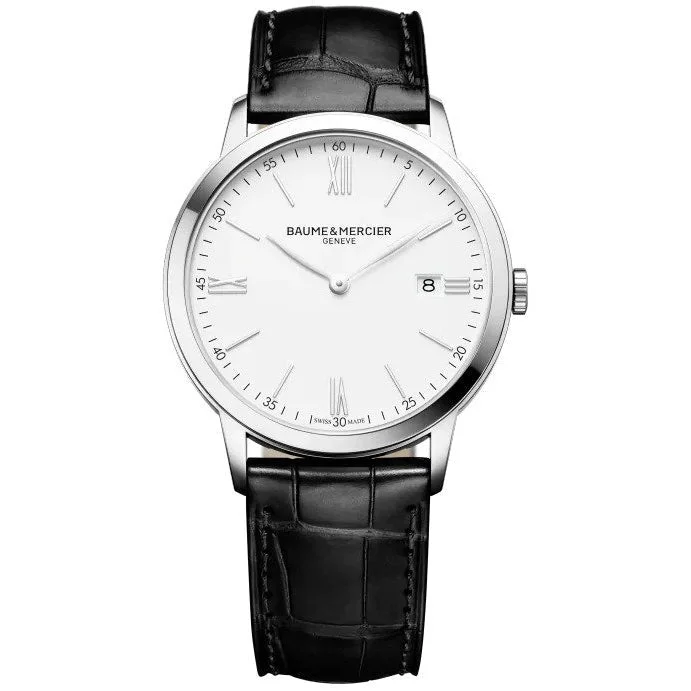 Men's Italian Made Style Dress Watches-Baume & Mercier Men's Black Classima Watch 10323