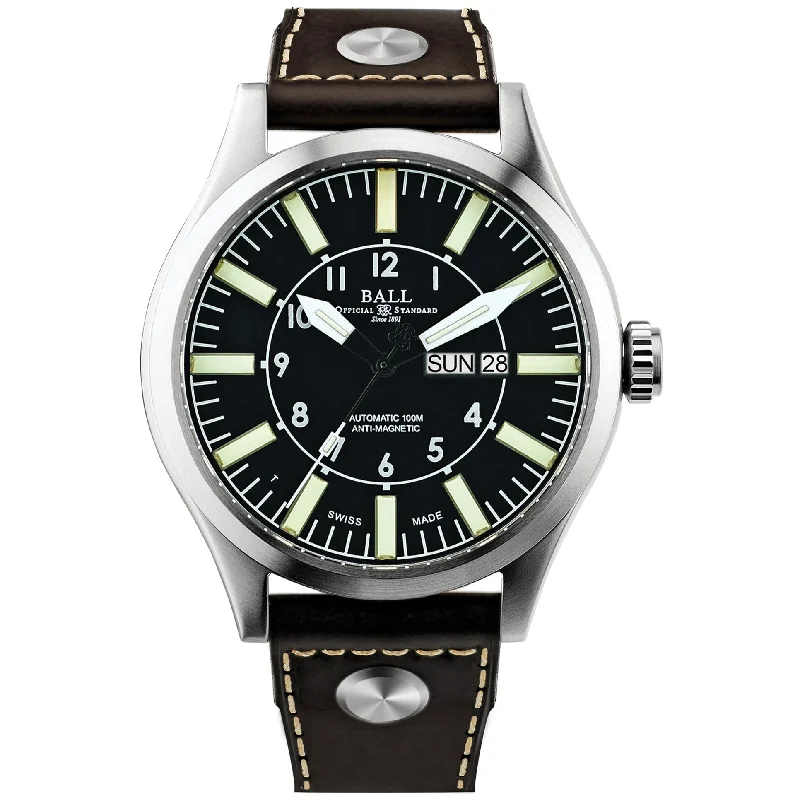 Men's Swiss Solar Powered Edition-Ball Engineer Master II Aviator Men's Black Watch NM1080C-L13-BK Men's Swiss Solar Powered Edition-Ball Engineer Master II Aviator Men's Black Watch NM1080C-L13-BK