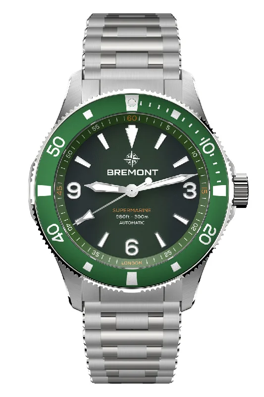Men's Party Wear Dress Watches-Bremont Supermarine 300M SM40-ND-SS-GN-B