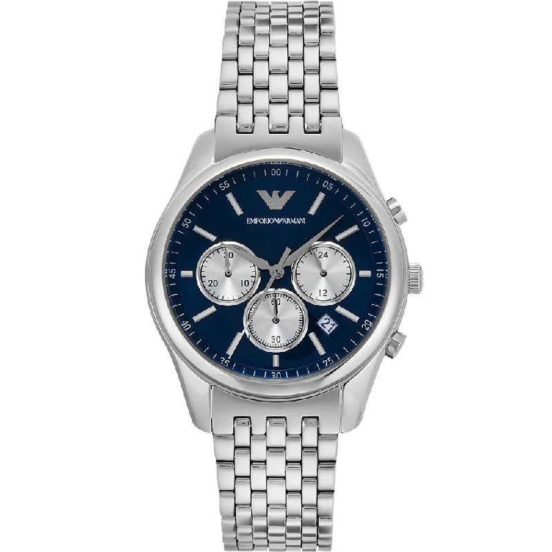 Men's Chronograph Watches with Blue Leather Strap -Emporio Armani AR11582 Antonio Blue Chronograph Mens Watch Men's Chronograph Watches with Blue Leather Strap -Emporio Armani AR11582 Antonio Blue Chronograph Mens Watch
