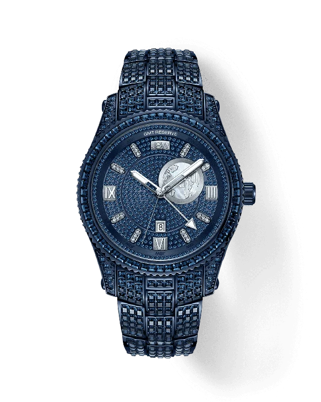 Men's Mechanical Watch Deals-RESERVE Jet Setter GMT Bleu | R6370E