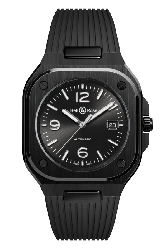 Men's International Brand Design Dress Watches-Bell & Ross BR05 Black Ceramic BR05A-BL-CE/SRB