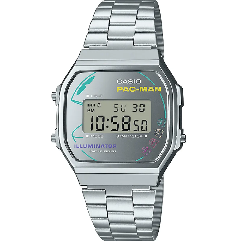 Men's Office Wear Style Men's Digital Watches-Casio A168WEPC-7A Pac-Man Collaboration