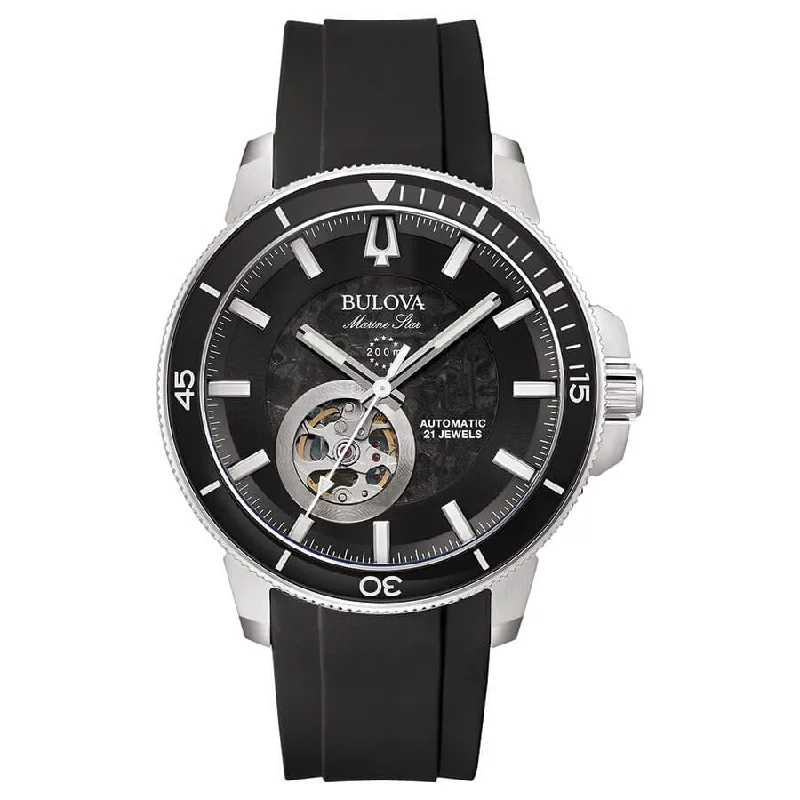 Men's Birthday Style Men's Sports Watches-Orologio Bulova 96A288 Sub Marine Star automatico nero gomma Men's Birthday Style Men's Sports Watches-Orologio Bulova 96A288 Sub Marine Star automatico nero gomma