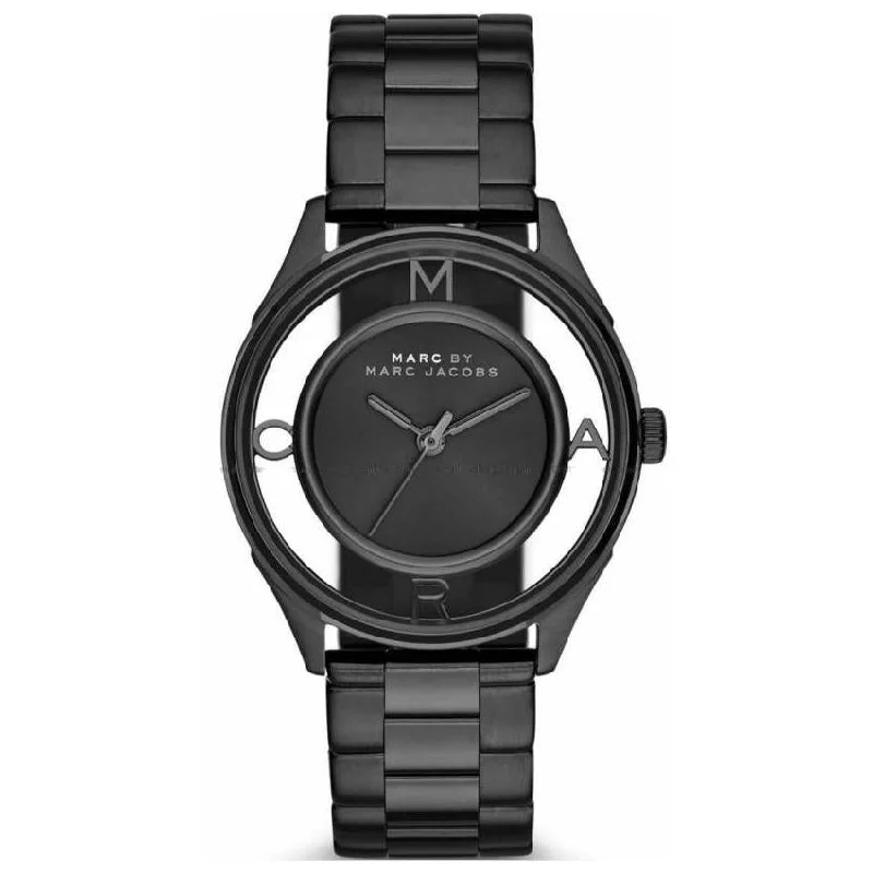 Men's Vintage Style Dress Watches-Marc Jacobs MBM3415 Ladies Tether Black Watch