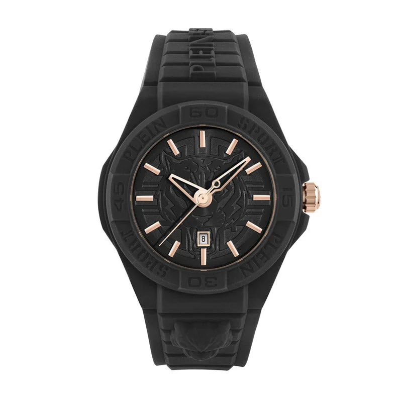 Unisex Eco-Drive Watches-Plein Sport New Fearless Unisex Black  Watch PSHDA0524