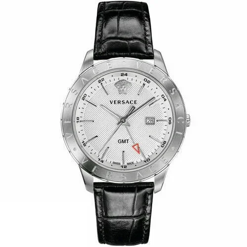 Men's Swiss Eco-Drive Edition-Versace Men's Watch Univers GMT White VEBK00918