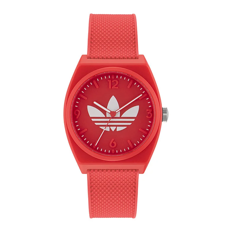 Unisex Eco-Drive Style Watches-Adidas Originals Project Two Unisex Red Watch AOST23051
