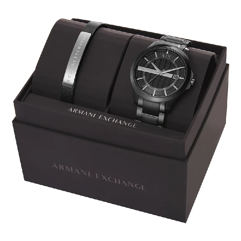 Men's Designer Design Digital Watches-Armani Exchange Hampton AX7101 Gift Set