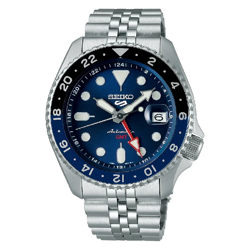 Men's Durable Sports Watches-Orologio Seiko 5 sports SSK003K1 GMT blu Batman