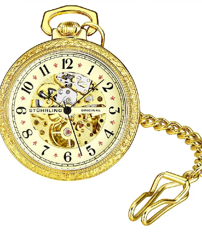 Champagne Dial / Gold Case / Stainless Steel Pocket Watch