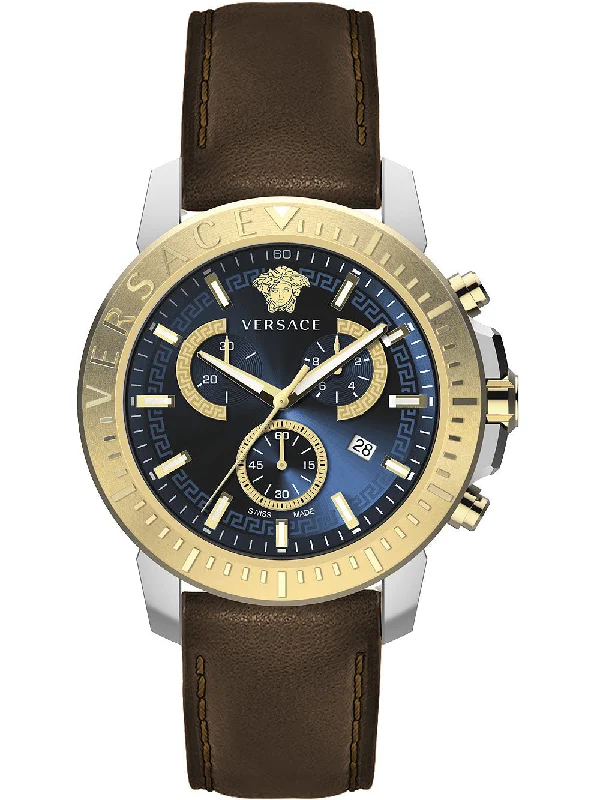 Men's Swiss New Year's Eve Edition-Versace Men's Watch New Chrono 45mm Blue VE2E00221
