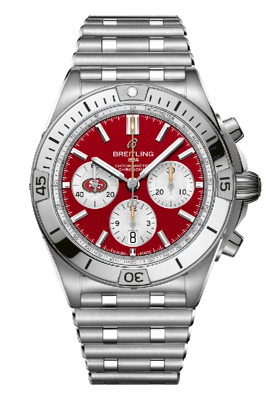 Men's Christmas Gift Style Dress Watches-Breitling Chronomat B01 42 San Francisco 49ers NFL Edition AB01342B1K1A1
