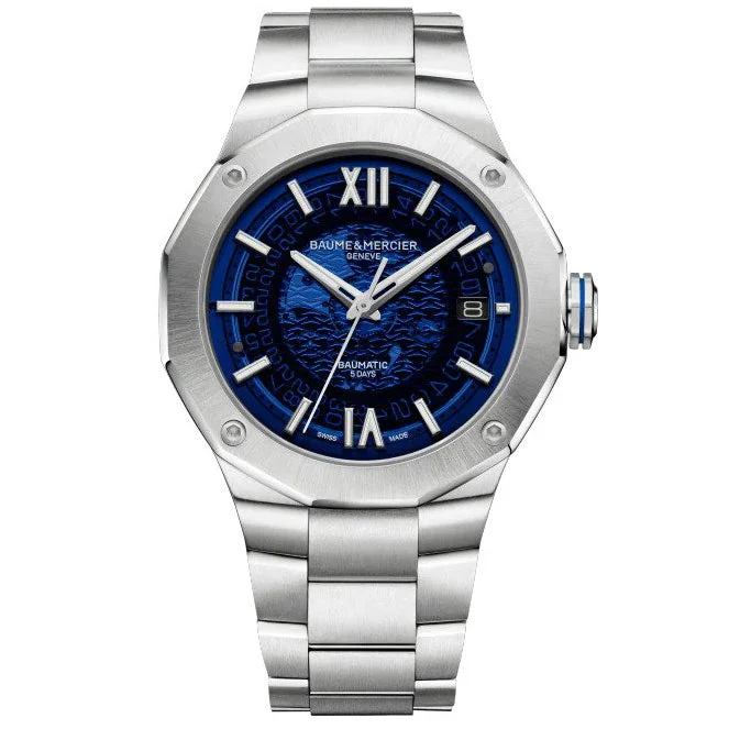 Men's Swiss Night Out Edition-Baume & Mercier Men's Blue Riviera Watch 10616