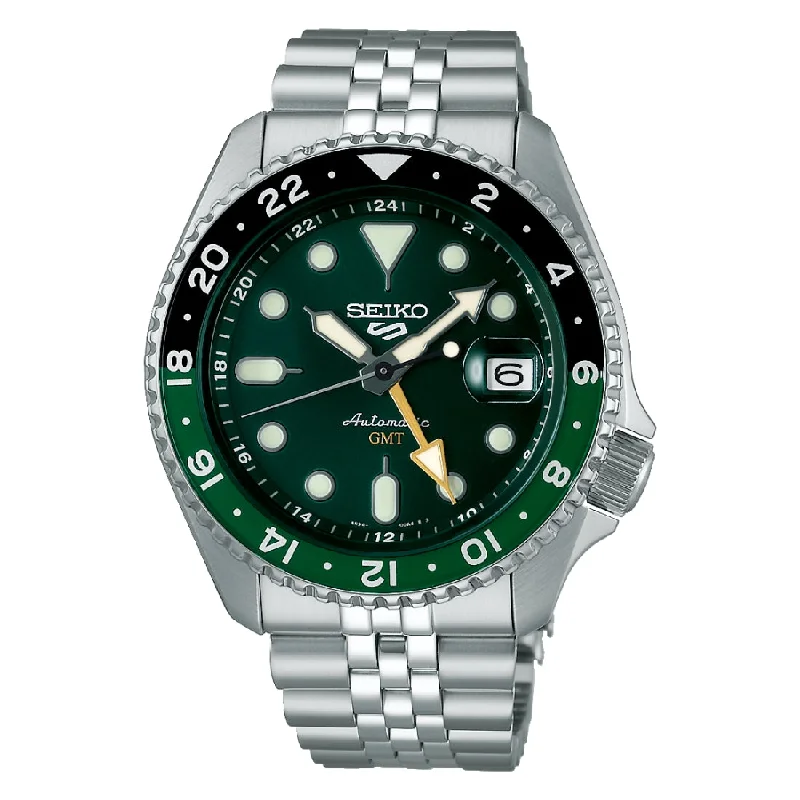 Men's Digital Style Men's Sports Watches-Orologio Seiko 5 sports SSK035K1 GMT automatico verde Men's Digital Style Men's Sports Watches-Orologio Seiko 5 sports SSK035K1 GMT automatico verde