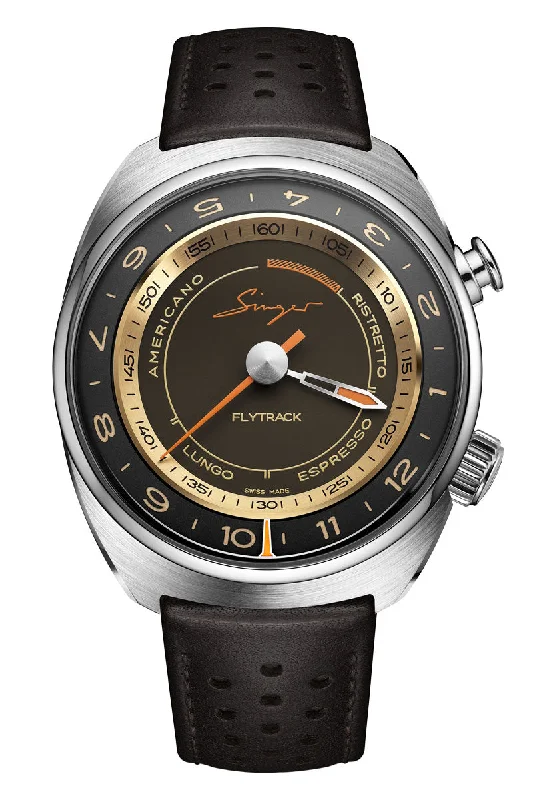 Men's Eco-Drive Dress Watches-Singer Reimagined Singer Flytrack Barista SR106