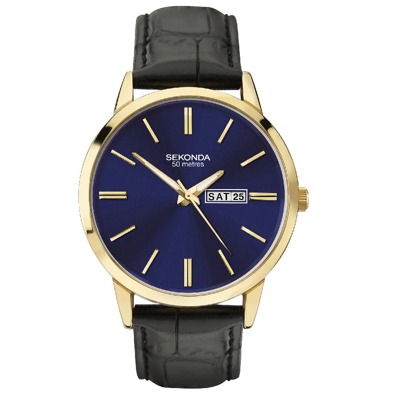 Men's GMT Watches with High-Contrast Dial -​Sekonda 1863 Men's Black Watch