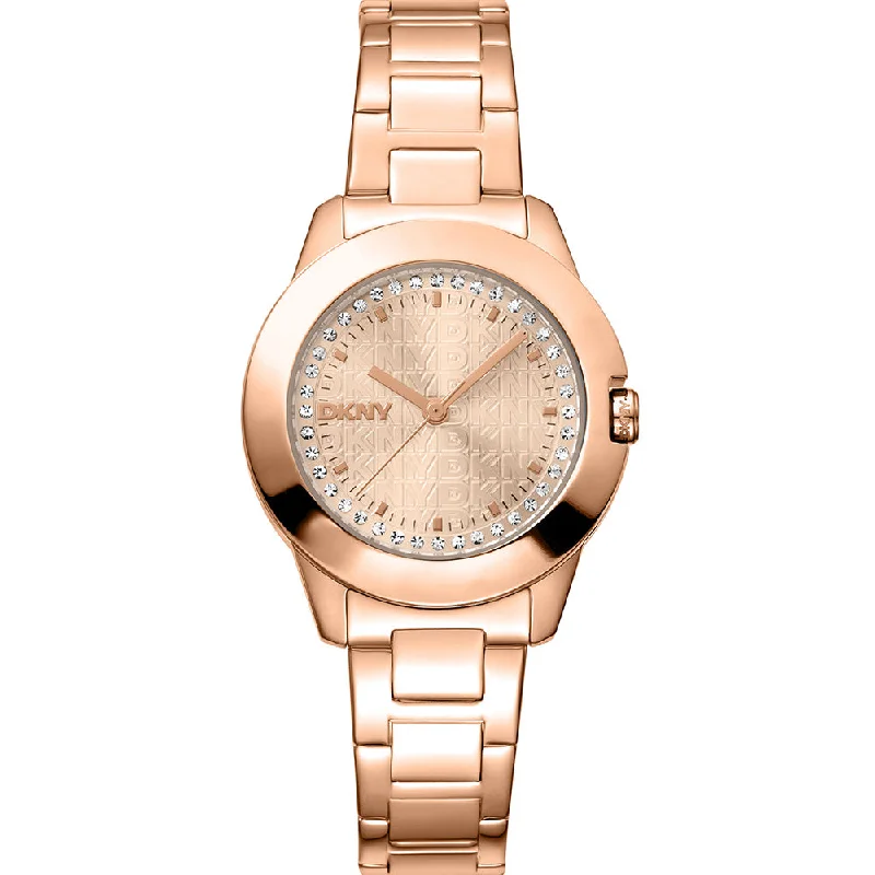 Women's Engraved Dress Watches-DKNY Park Ave Logo DK1L021M0065