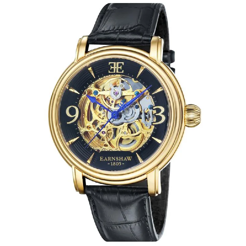 Men's Limited Edition Style Dress Watches-Thomas Earnshaw Men's Laurel Gold Longcase Watch ES-8011-03