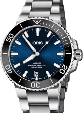 Men's Mechanical Watch Repair-Aquis Date Blue - Bracelet - 39.5mm - Ref. 01 733 7732 4135-07 8 21 05PEB Men's Mechanical Watch Repair-Aquis Date Blue - Bracelet - 39.5mm - Ref. 01 733 7732 4135-07 8 21 05PEB