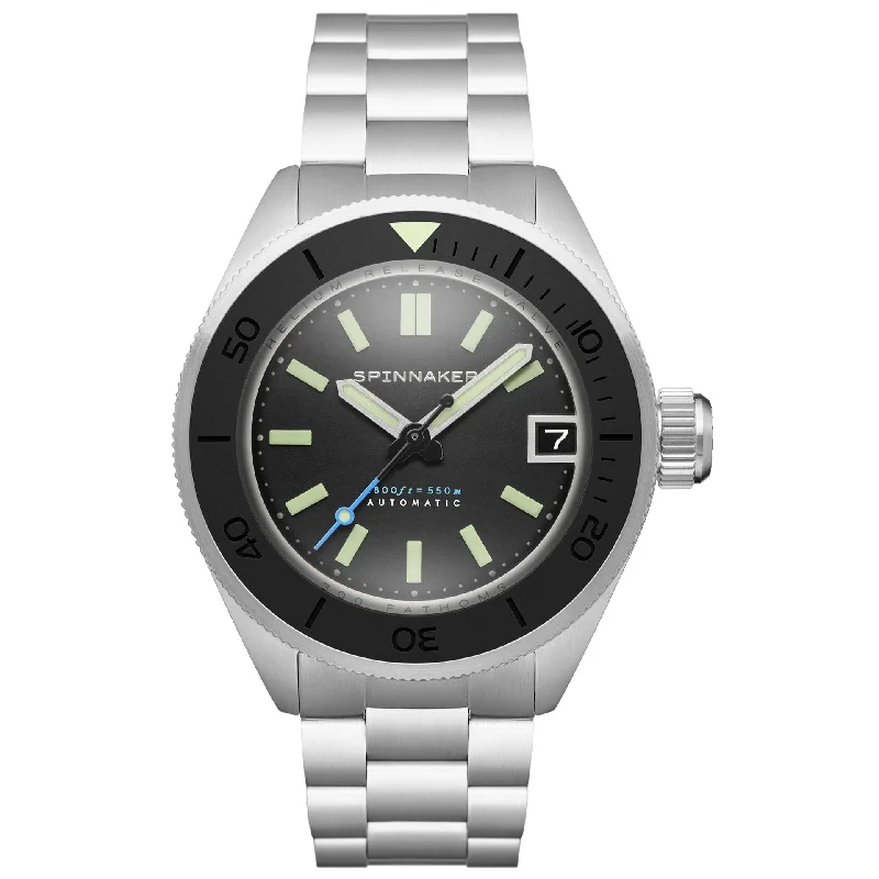 Men's Dive Watches with Tachymeter -Spinnaker Volcano Black Piccard Automatic Watch SP-5098-33