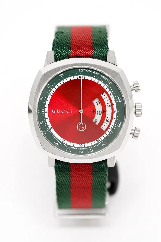 Men's Swiss Automatic Wind Edition-Gucci Grip Watch 40mm Red Green YA157304