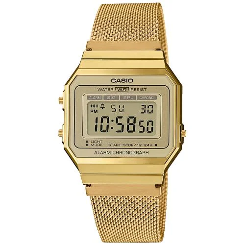 Women's Mechanical Watch European Made Edition-Casio vintage A700WEMG-9AEF dorato giallo