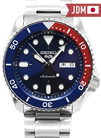 Men's Monogrammed Style Men's Sports Watches-Seiko 5 Sports “Sports Style” Blue/Red Ref. SBSA003 Men's Monogrammed Style Men's Sports Watches-Seiko 5 Sports “Sports Style” Blue/Red Ref. SBSA003