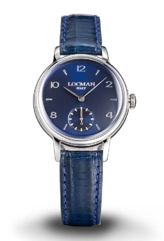 Women's Elegant Style Women's Mechanical Watches-Locman 1960 donna blu piccoli secondi pelle blu 0258A02A-00BLNKPB Women's Elegant Style Women's Mechanical Watches-Locman 1960 donna blu piccoli secondi pelle blu 0258A02A-00BLNKPB