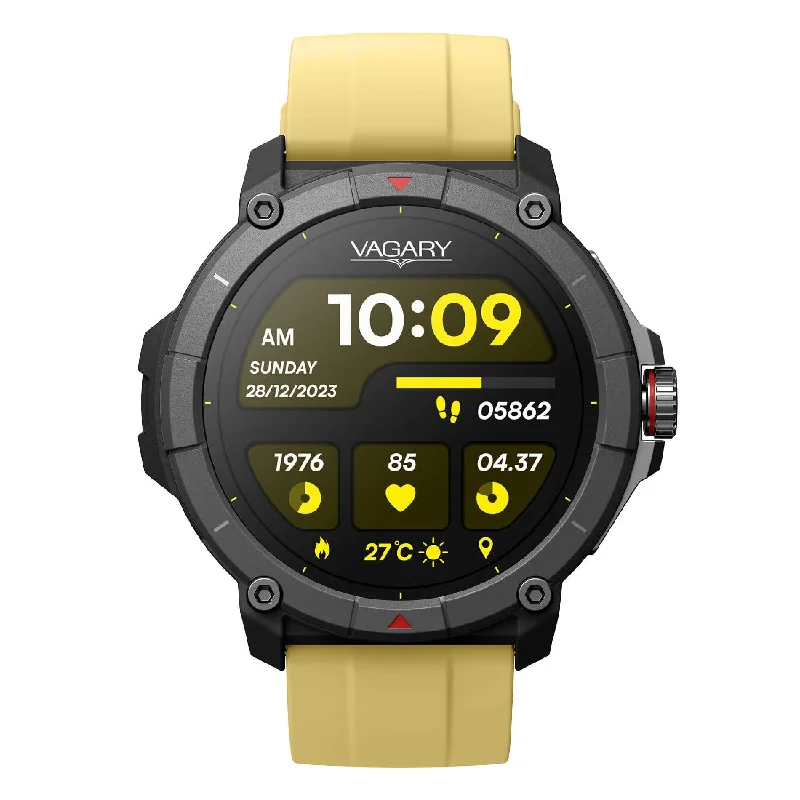 Women's Mechanical Watch Movements-Vagary Smartwatch tondo X04A-003VY giallo con microfono