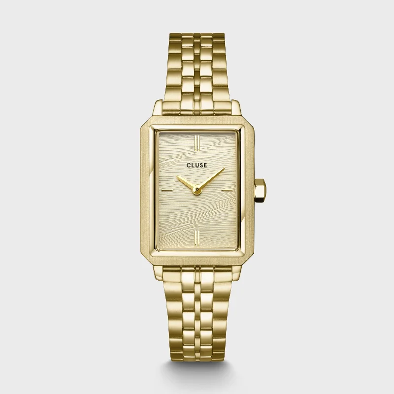 Women's Minimalist Design Mechanical Watches-Fluette Watch Steel, Sand Texture Full Gold Colour
