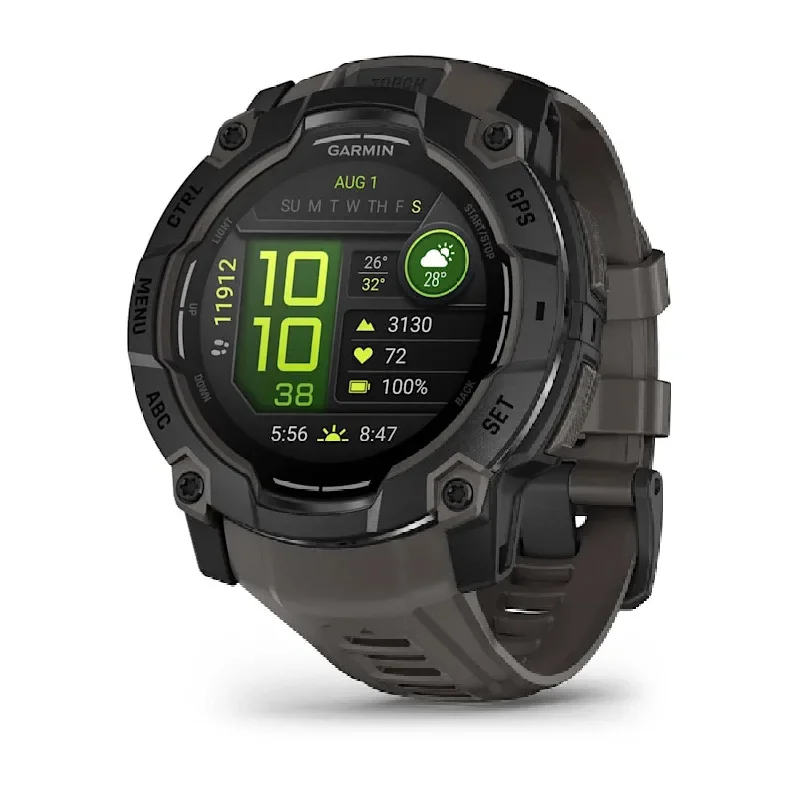 Men's Monogrammed Style Sports Watches-Orologio Garmin Instinct 3 Amoled 50mm nero e grigio 010-03020-00