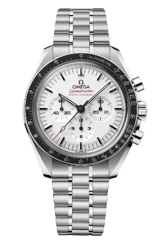 Men's Anniversary Design Dress Watches-Omega Speedmaster Moonwatch Professional Master Chronometer White Dial 310.30.42.50.04.001