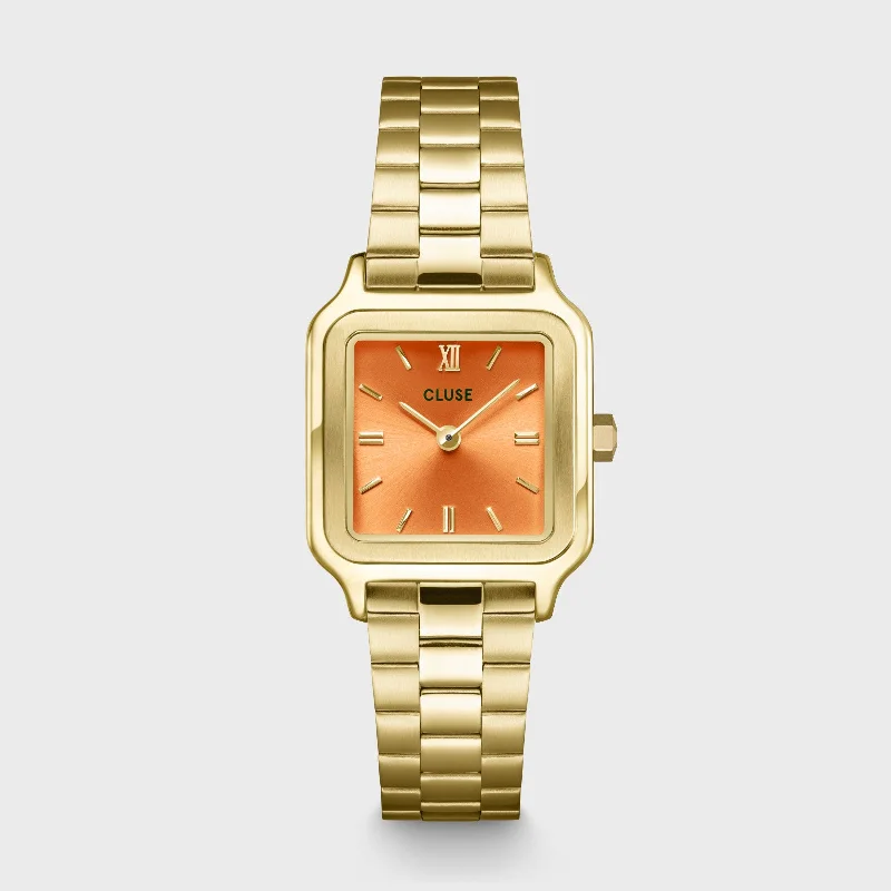 Women's Classic Style Mechanical Watches-Gracieuse Petite Watch Steel, Apricot, Gold Colour