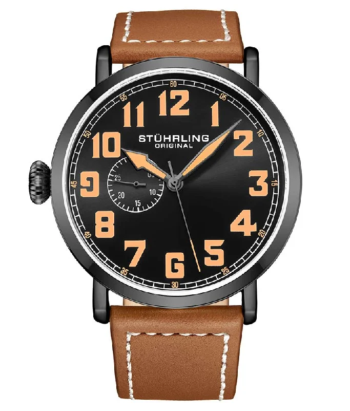 Black Dial / Black Case / Tan Leather Strap Black Tang Buckle