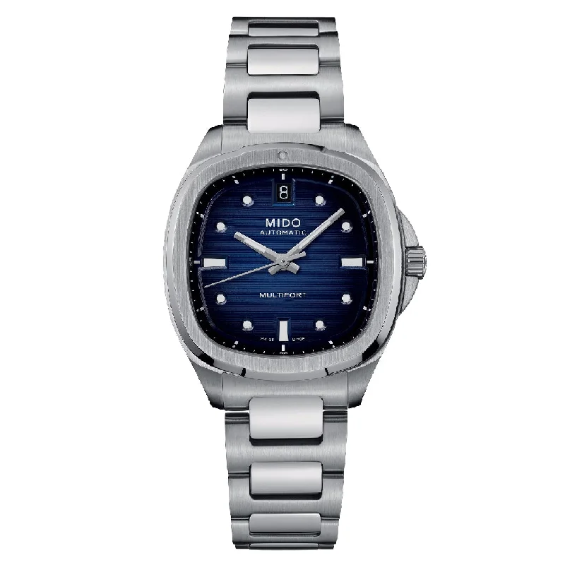 Women's Mechanical Watch Square Case Edition-Orologio Mido Multifort Tv 35mm quadrante blu Women's Mechanical Watch Square Case Edition-Orologio Mido Multifort Tv 35mm quadrante blu