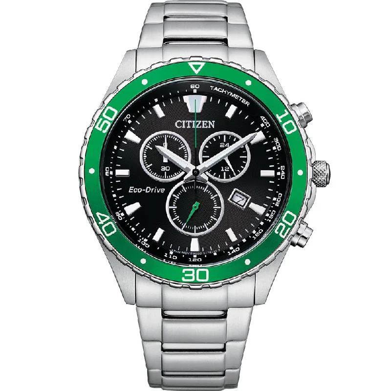 Men's Hybrid Style Men's Digital Watches-Citizen Eco-Drive AT2386-55E Chronograph