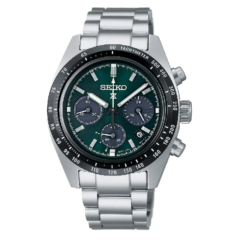 Men's Limited Edition Style Sports Watches-Orologio Seiko Prospex SSC933P1 cronografo verde Solar