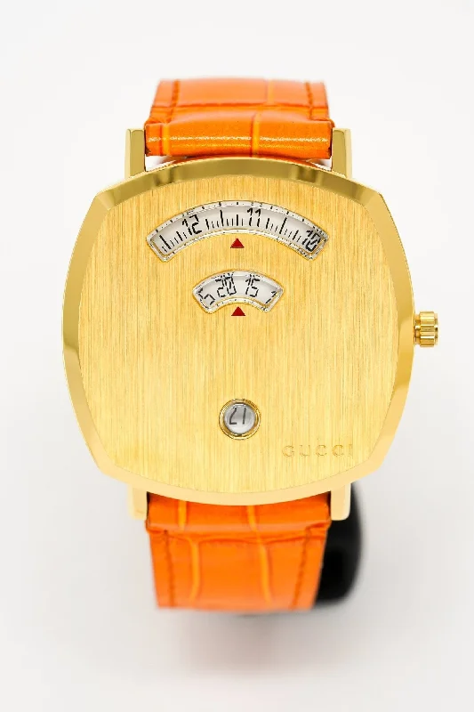 Unisex Valentine's Day Design Watches-Gucci Watch Grip 38mm Gold PVD Orange YGA15040 Unisex Valentine's Day Design Watches-Gucci Watch Grip 38mm Gold PVD Orange YGA15040