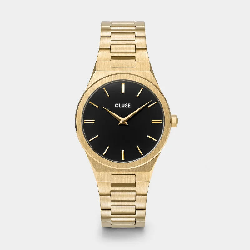 Women's Mechanical Watch Maintenance-Vigoureux Watch Steel, Black, Gold Colour