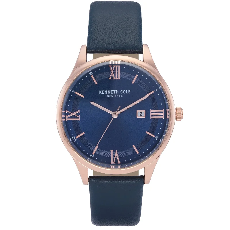 Men's Tonneau Case Dress Watches-Kenneth Cole Men's Blue Watch KC50881003