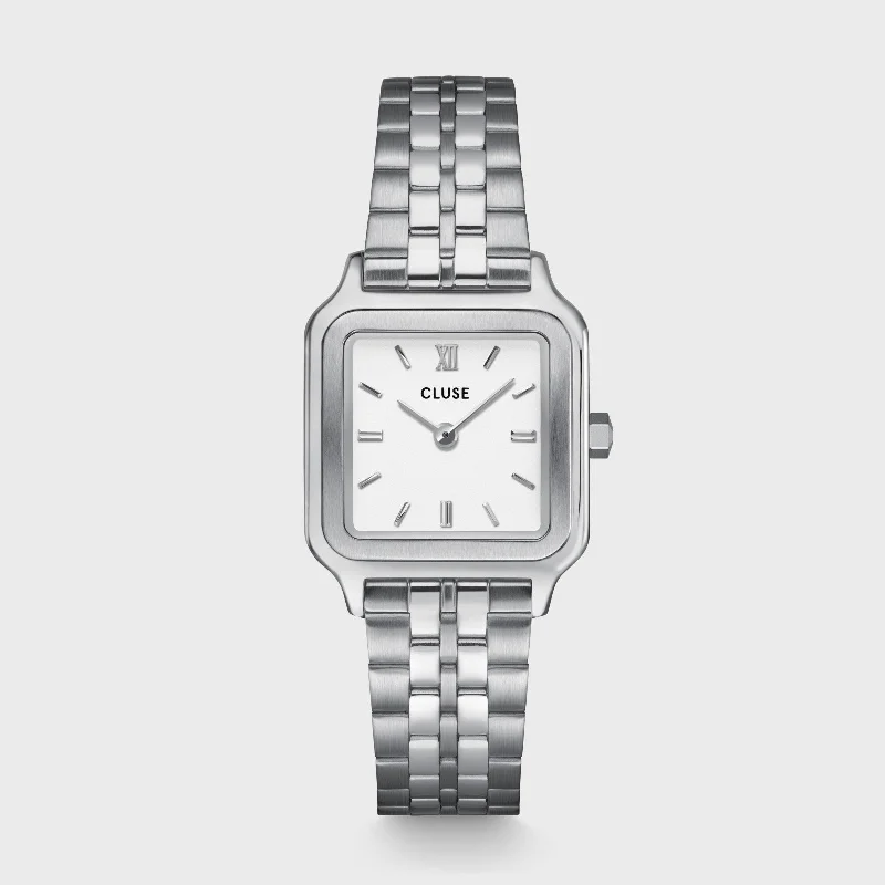 Women's Wedding Style Mechanical Watches-Gracieuse Petite Watch Steel, White, Silver Colour