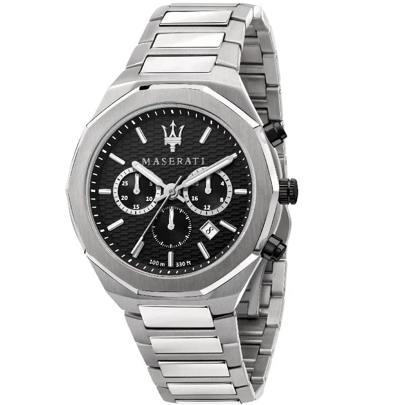 Men's Formal Dress Watches-Maserati Men's Stile Black Watch R8873642004