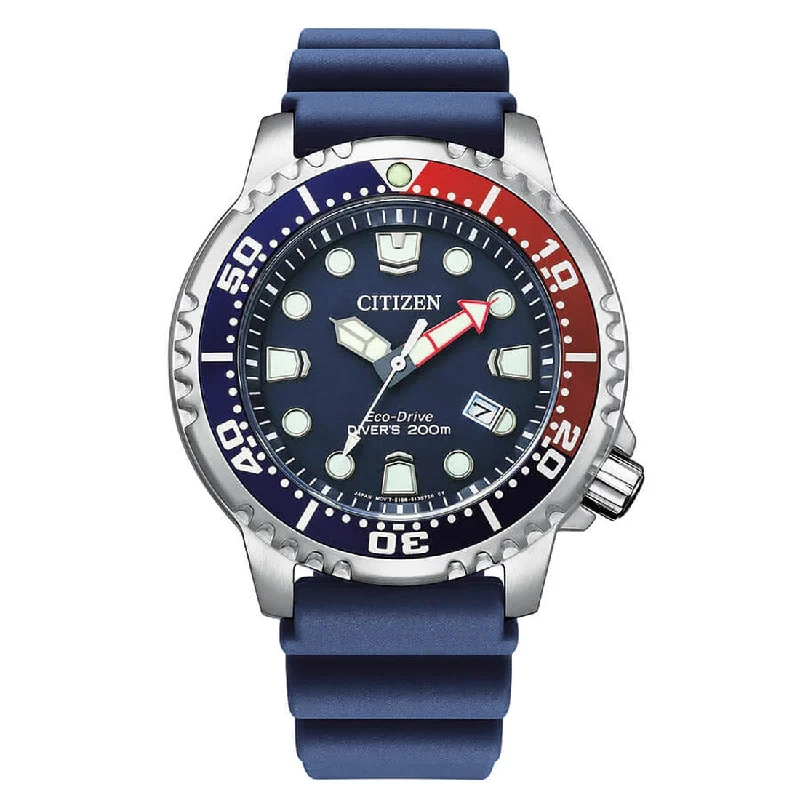 Men's Stylish Style Sports Watches-Orologio Citizen BN0168-06L Promaster blu ghiera pepsi