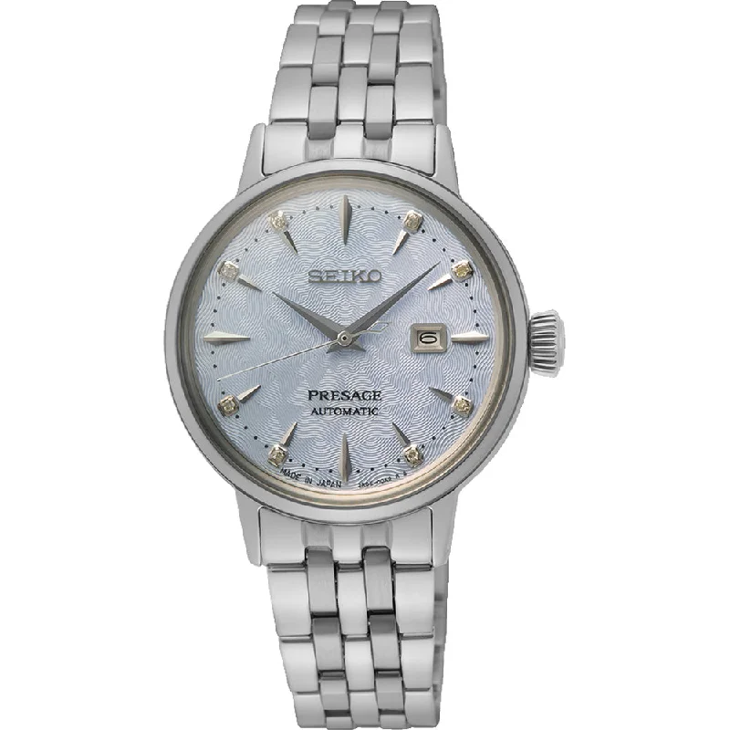Men's Round Case Design Digital Watches-Seiko Presage SRE007J 'Skydiving' Cocktail Time