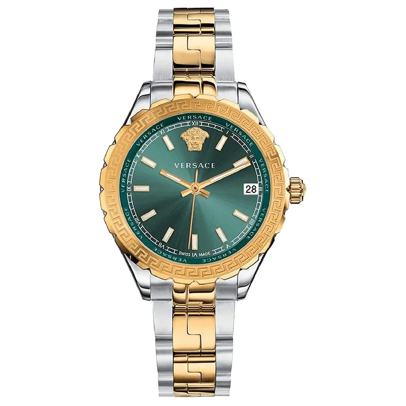 Men's Swiss Automatic Wind Edition-Versace Ladies Hellenyium Two-Tone Green V12050015