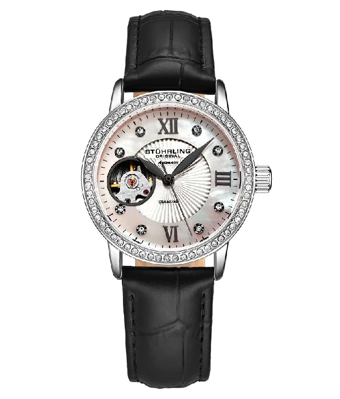 Silver Dial/Silver Case/Black Leather Strap