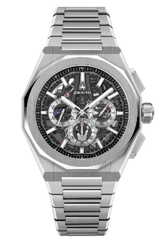 Men's Unique Shape Style Dress Watches-Zenith Defy Skyline Chronograph Skeleton 03.9500.3600/78.I001