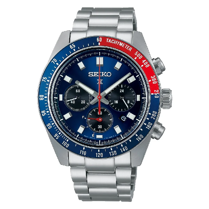 Men's Party Wear Style Sports Watches-Orologio Seiko Prospex SSC913P1 crono solar blu pepsi