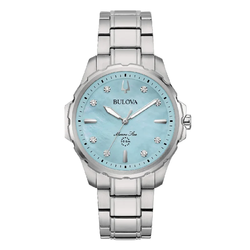 Women's Limited Edition Style Mechanical Watches-Orologio Bulova donna 96P248 Marine Star turchese e brillanti Women's Limited Edition Style Mechanical Watches-Orologio Bulova donna 96P248 Marine Star turchese e brillanti
